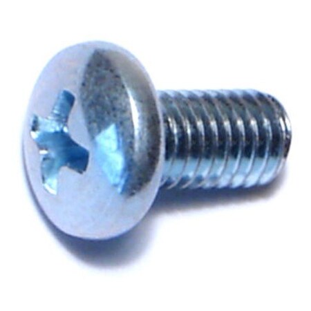 #10-32 X 3/8 In Phillips Pan Machine Screw, Zinc Plated Steel, 100 PK